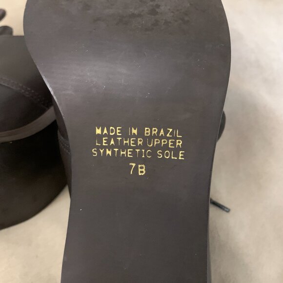 Bruno de Milano Square Toe Pumps Women's 7 Dark Brown Heeled Derbys Oxfords - Picture 8 of 10